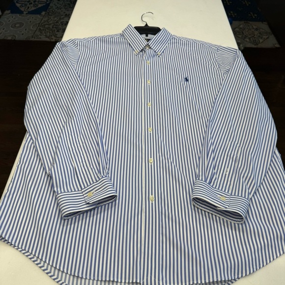 Ralph Lauren Men’s Performance Oxford Button Down Shirt Blue/white Stripe XL - Picture 9 of 11